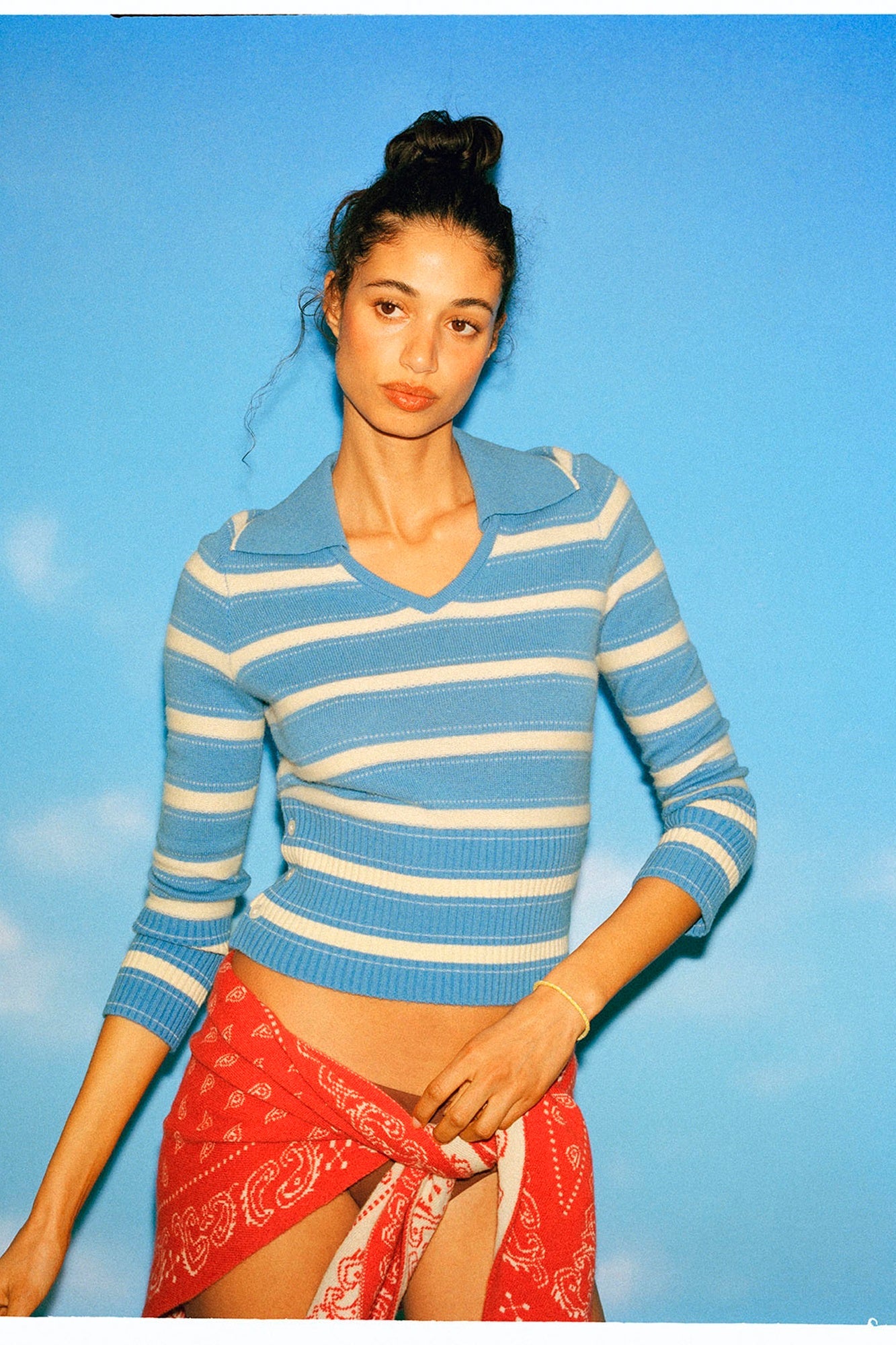 Guest in Residence Port Polo Sweater - Sail Combo