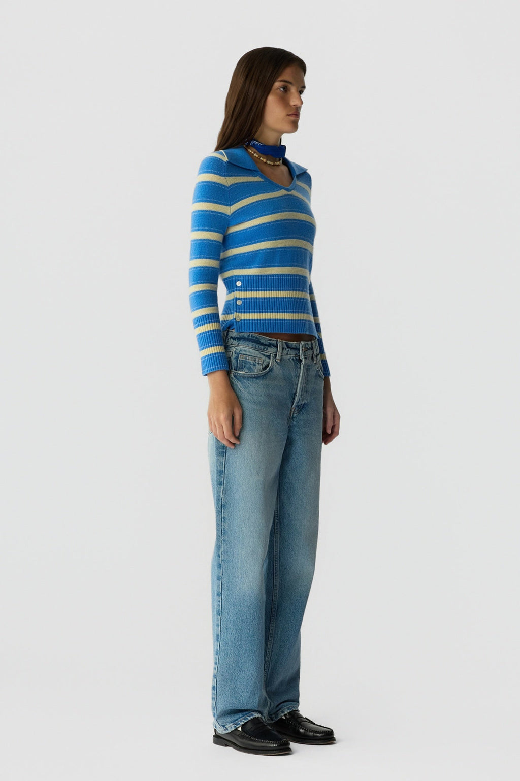 Guest in Residence Port Polo Sweater - Sail Combo