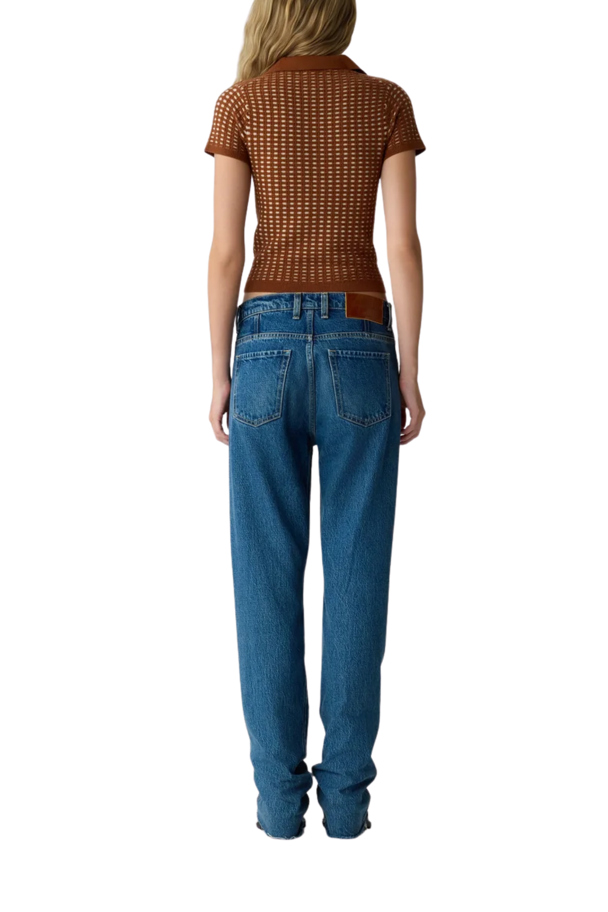 Guest in Residence Shrunken Waffle Polo - Burnt Sienna/Sandstone