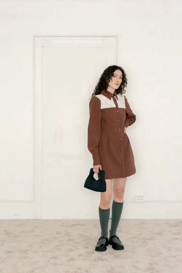 Bronze Age Hawthorne Dress - Wine Stripe