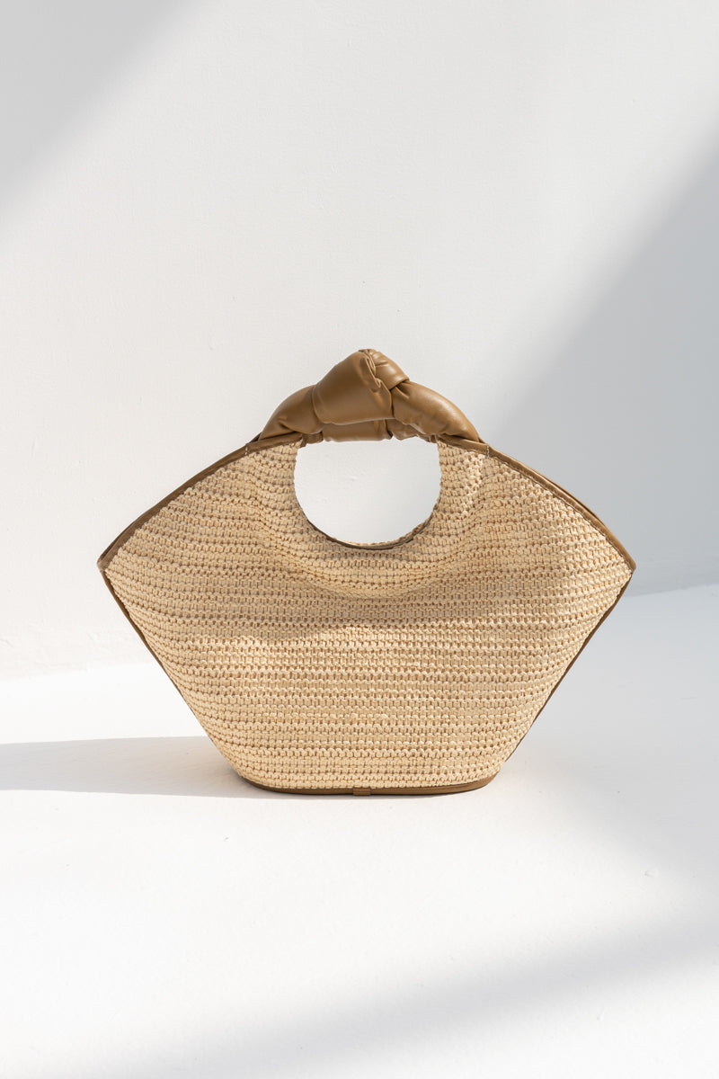 Hereu Castell Raffia Tote Bag - Natural/Bark