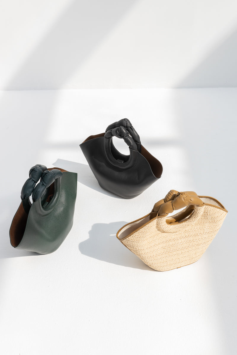 Hereu Castell Raffia Tote Bag - Natural/Bark