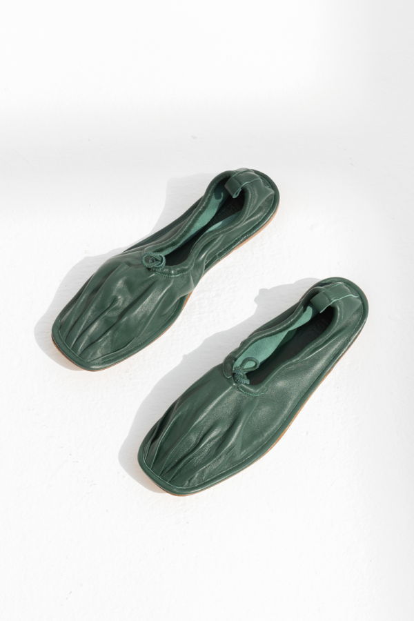 Hereu Puntera Pleated-toe Pump - Dark Green