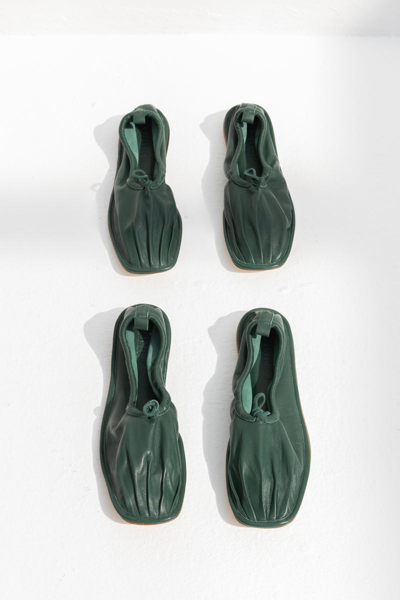 Hereu Puntera Pleated-toe Pump - Dark Green