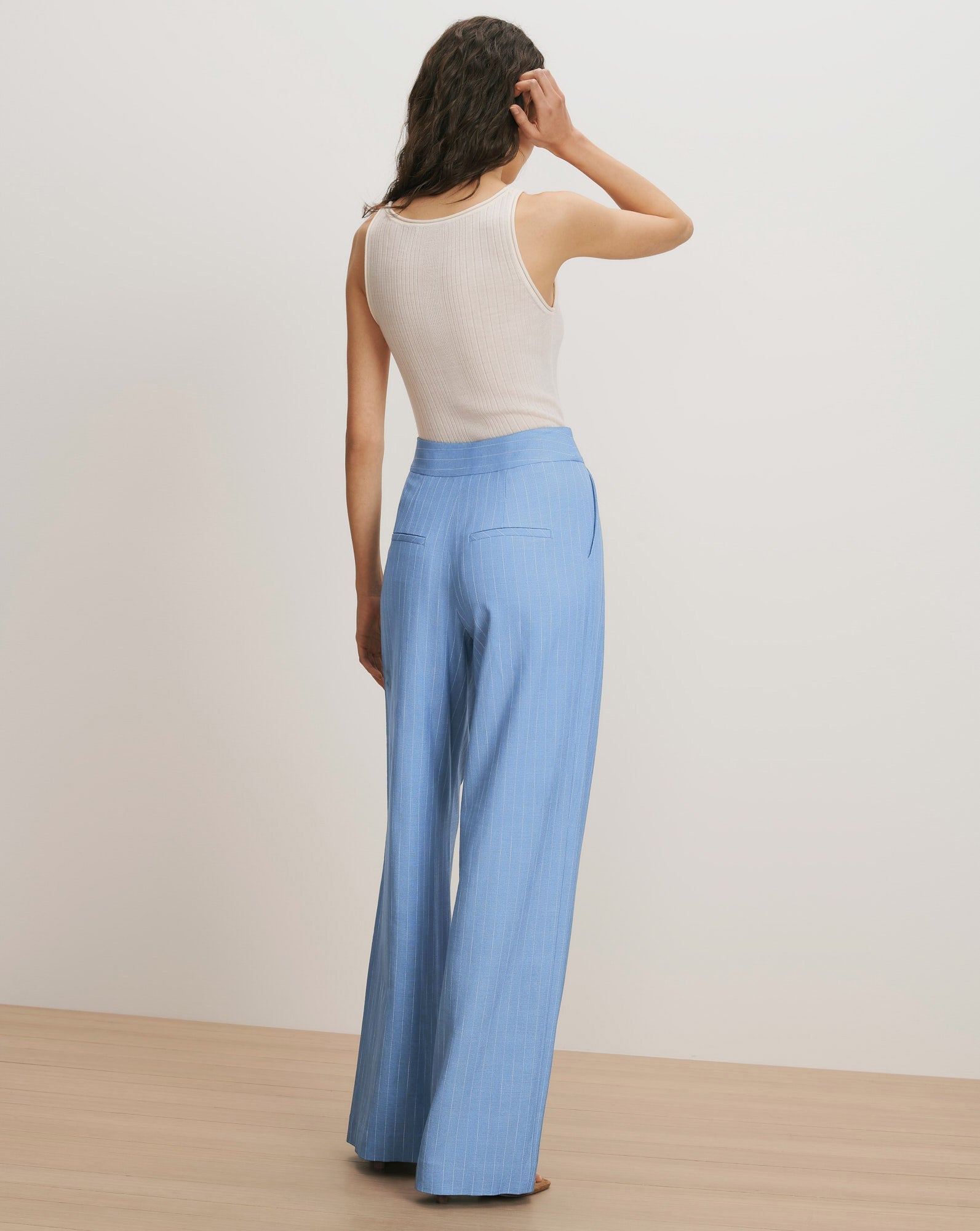 Veronica Beard Heyser Wide-Leg Pant - Blue Jay/Dove