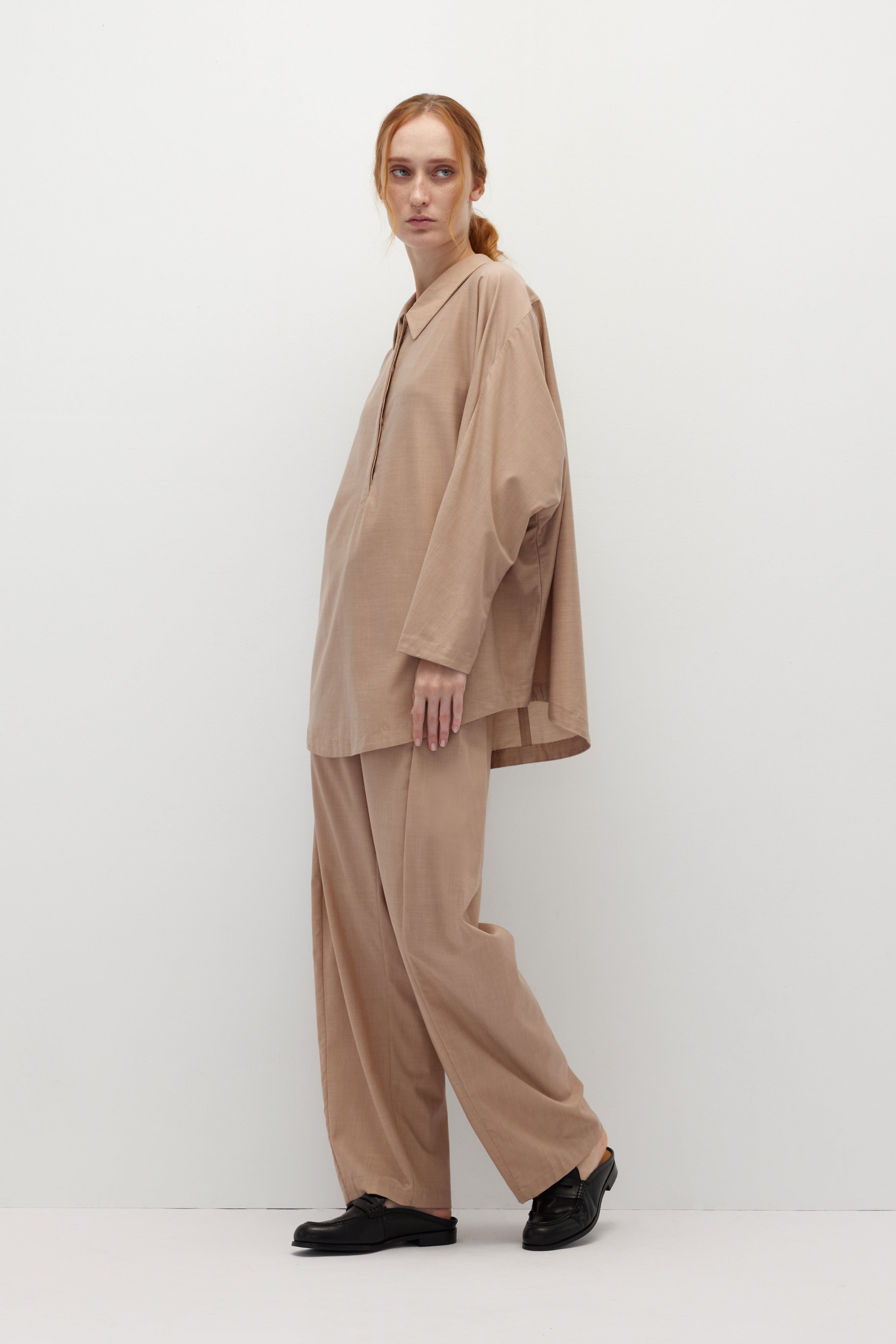 HUNDR. Half-Placket Buttoned Tencel Shirt