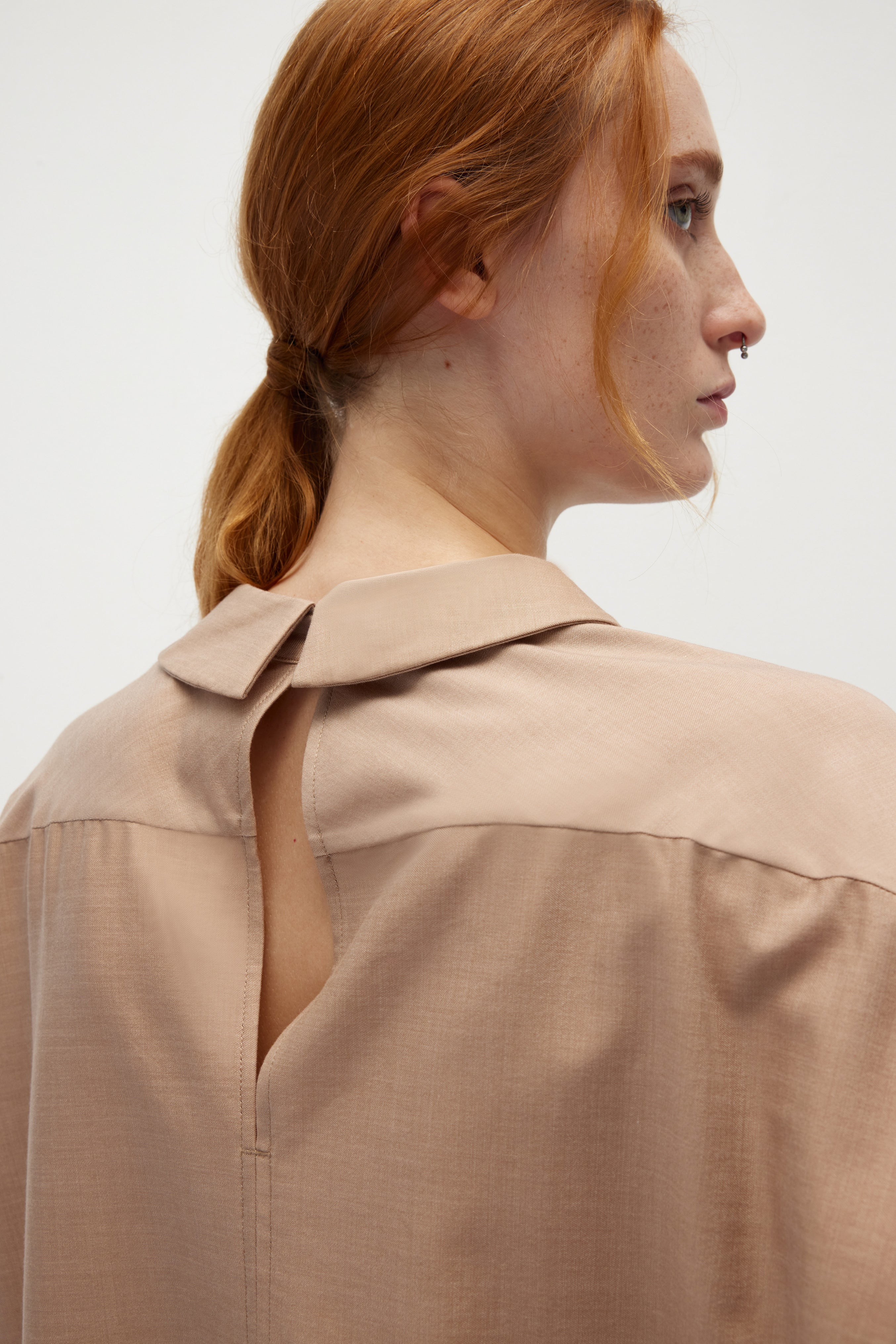 HUNDR. Half-Placket Buttoned Tencel Shirt