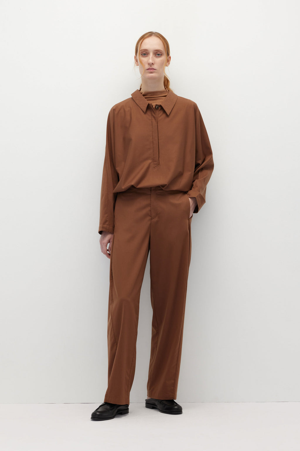 HUNDR. Half-Placket Buttoned Tencel Shirt