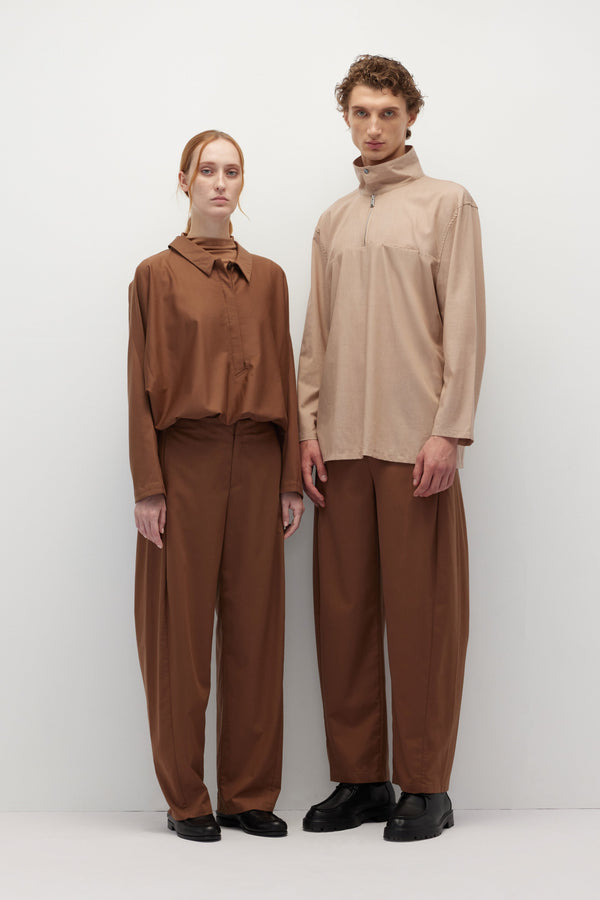HUNDR. Low-Waist Pleated Slim-Fit Trousers