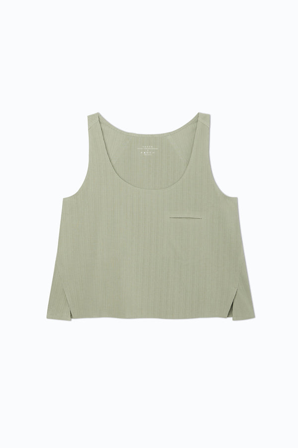 HUNDR. Textured Vacation Relaxed Vest - Sage Green
