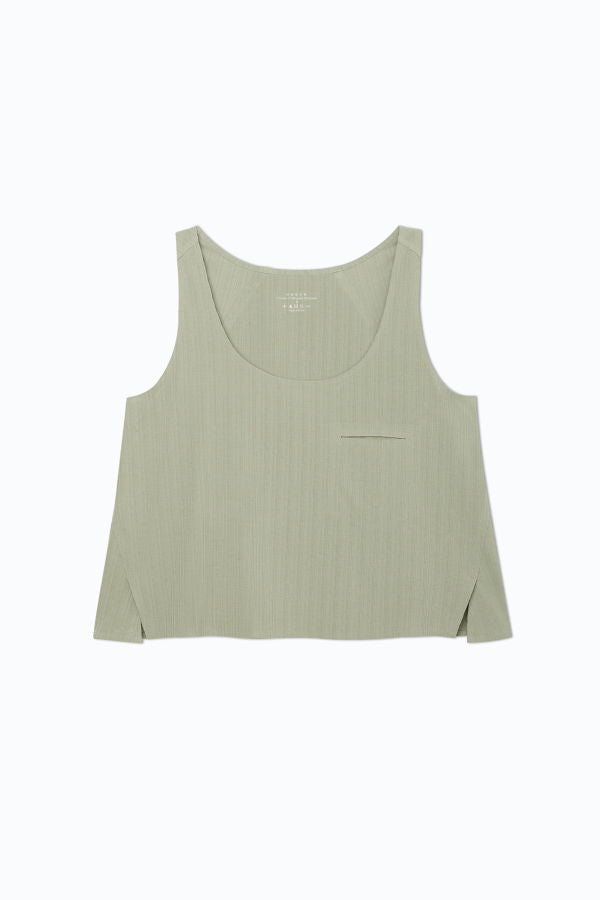 HUNDR. Textured Vacation Relaxed Vest - Sage Green