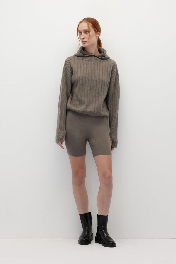 HUNDR. Wool Knit Fitted Pants - Cold Fog Gray
