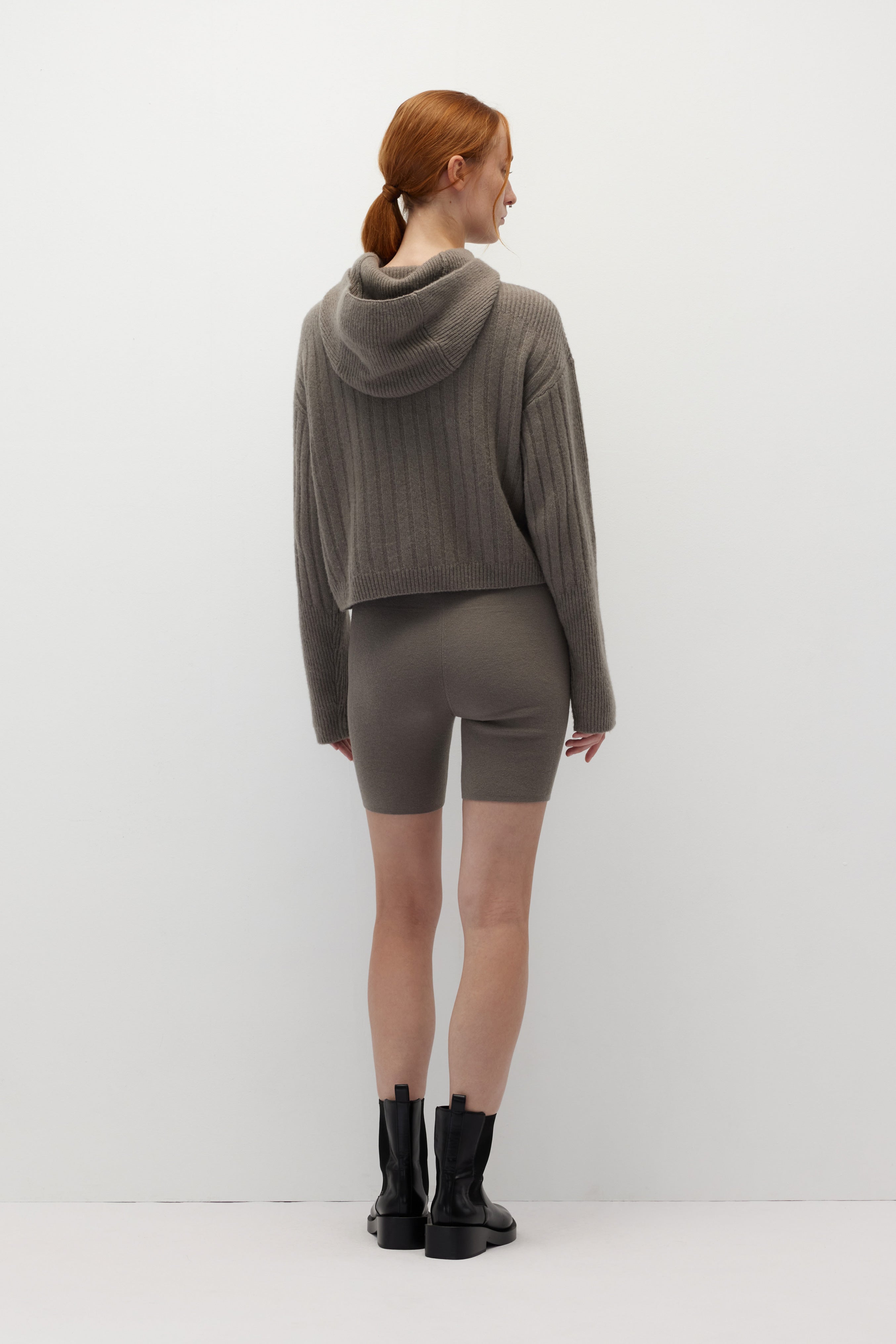 HUNDR. Wool Knit Fitted Pants - Cold Fog Gray