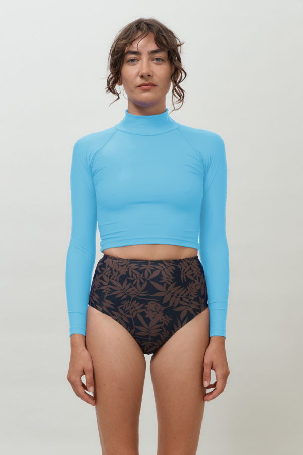 Hakea Aire Turtle Neck Rashguard - Lake Blue
