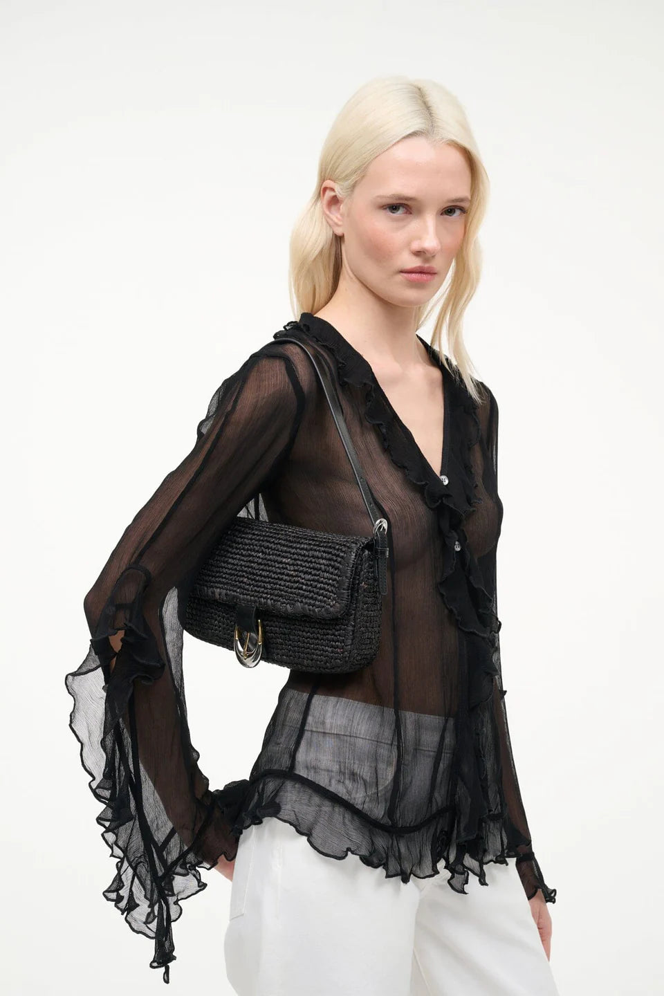 Staud Harlow Raffia Bag