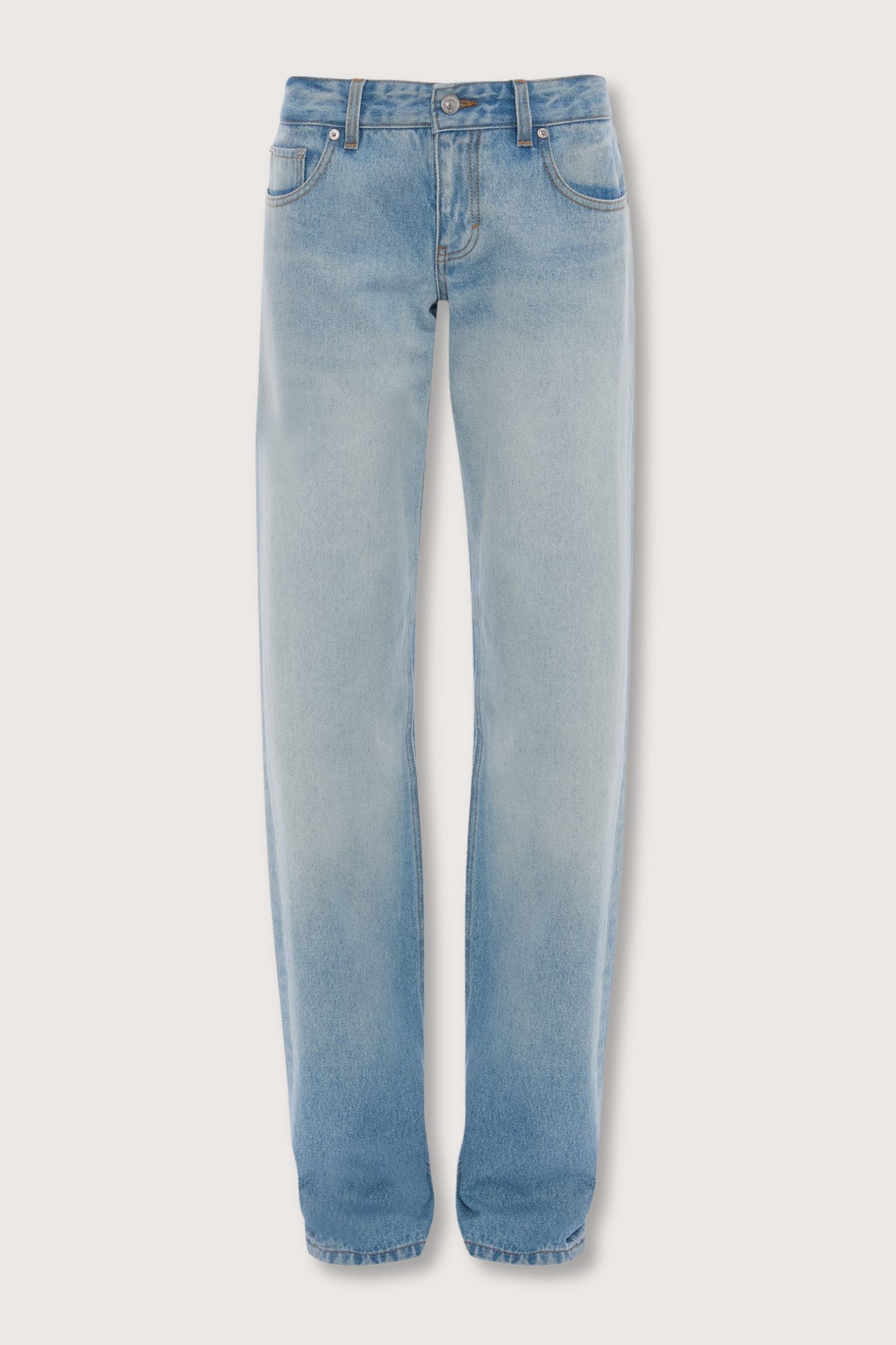 Victoria Beckham Harper Mid Rise Zip Fly Jean - Heritage Blue