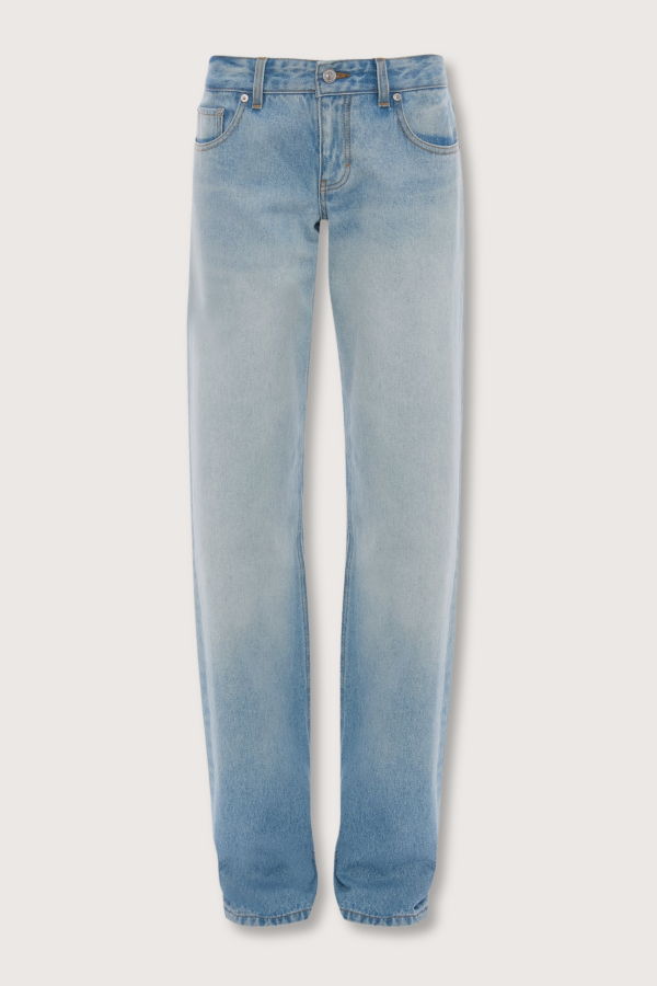 Victoria Beckham Harper Mid Rise Zip Fly Jean - Heritage Blue