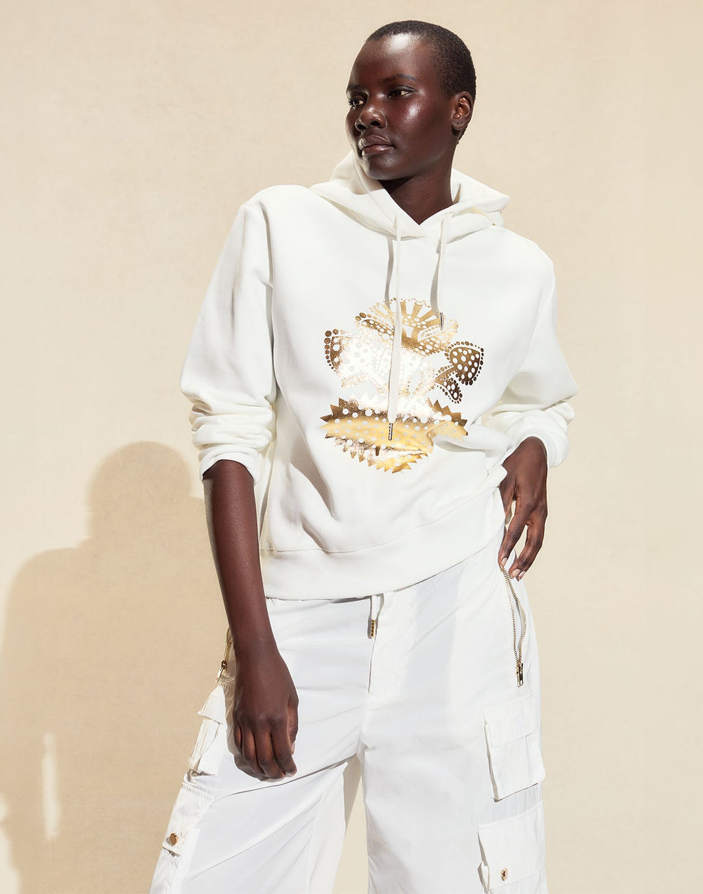 Cynthia Rowley Heart of Gold Sweatshirt - White