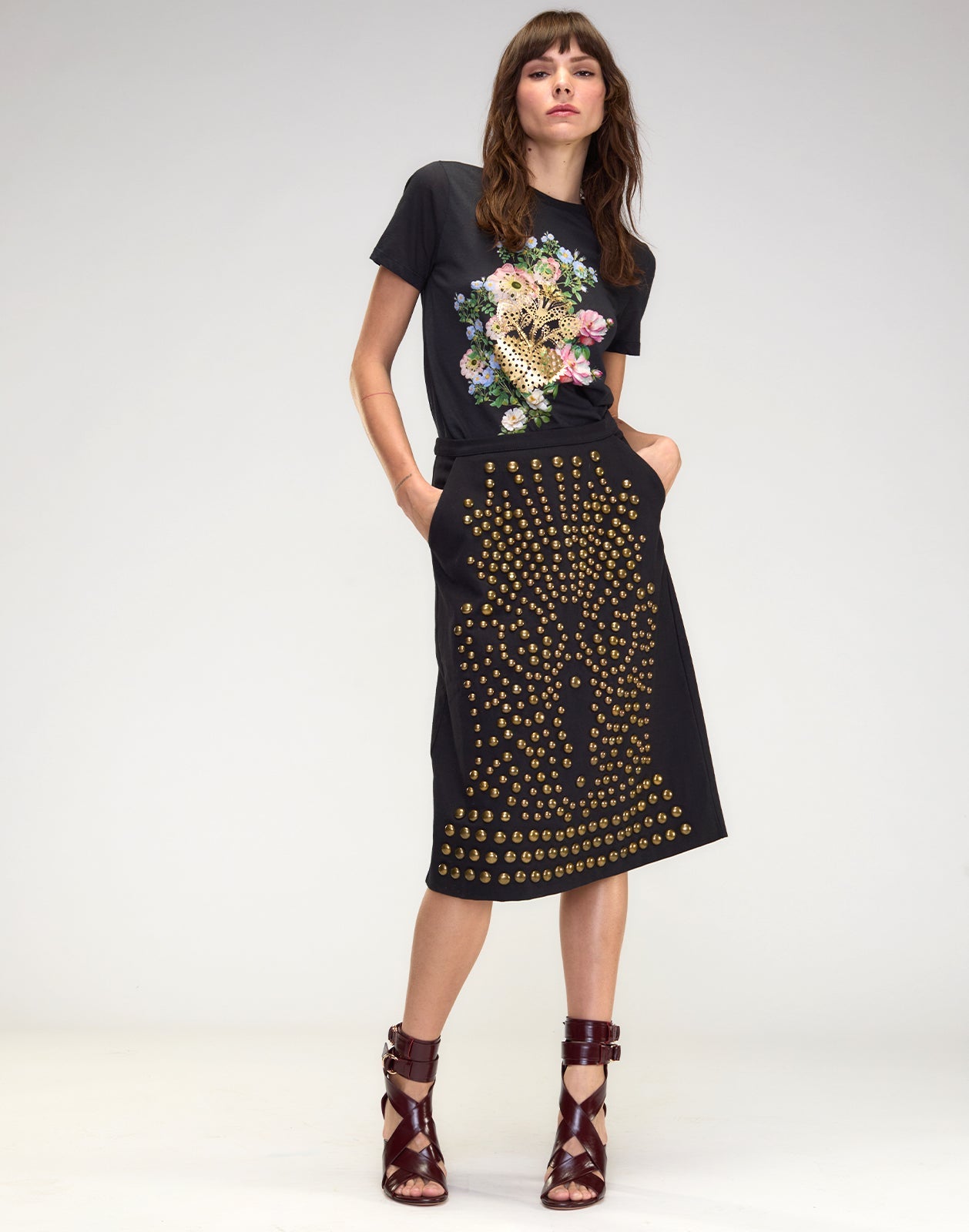 Cynthia Rowley Heart of Gold Tee - Black