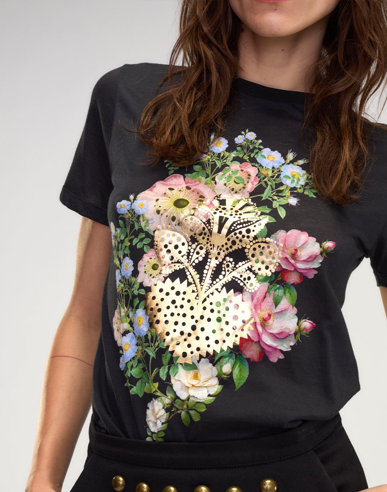 Cynthia Rowley Heart of Gold Tee - Black