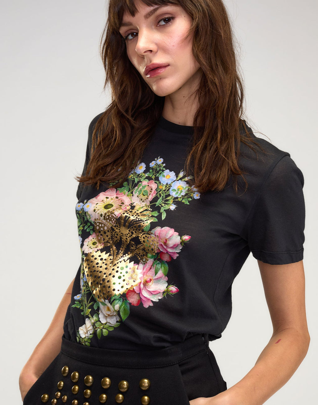 Cynthia Rowley Heart of Gold Tee - Black