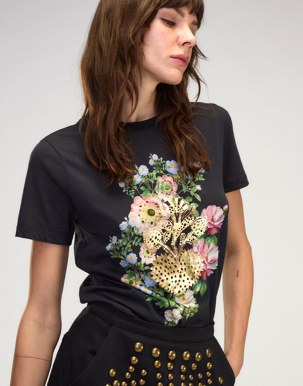 Cynthia Rowley Heart of Gold Tee - Black
