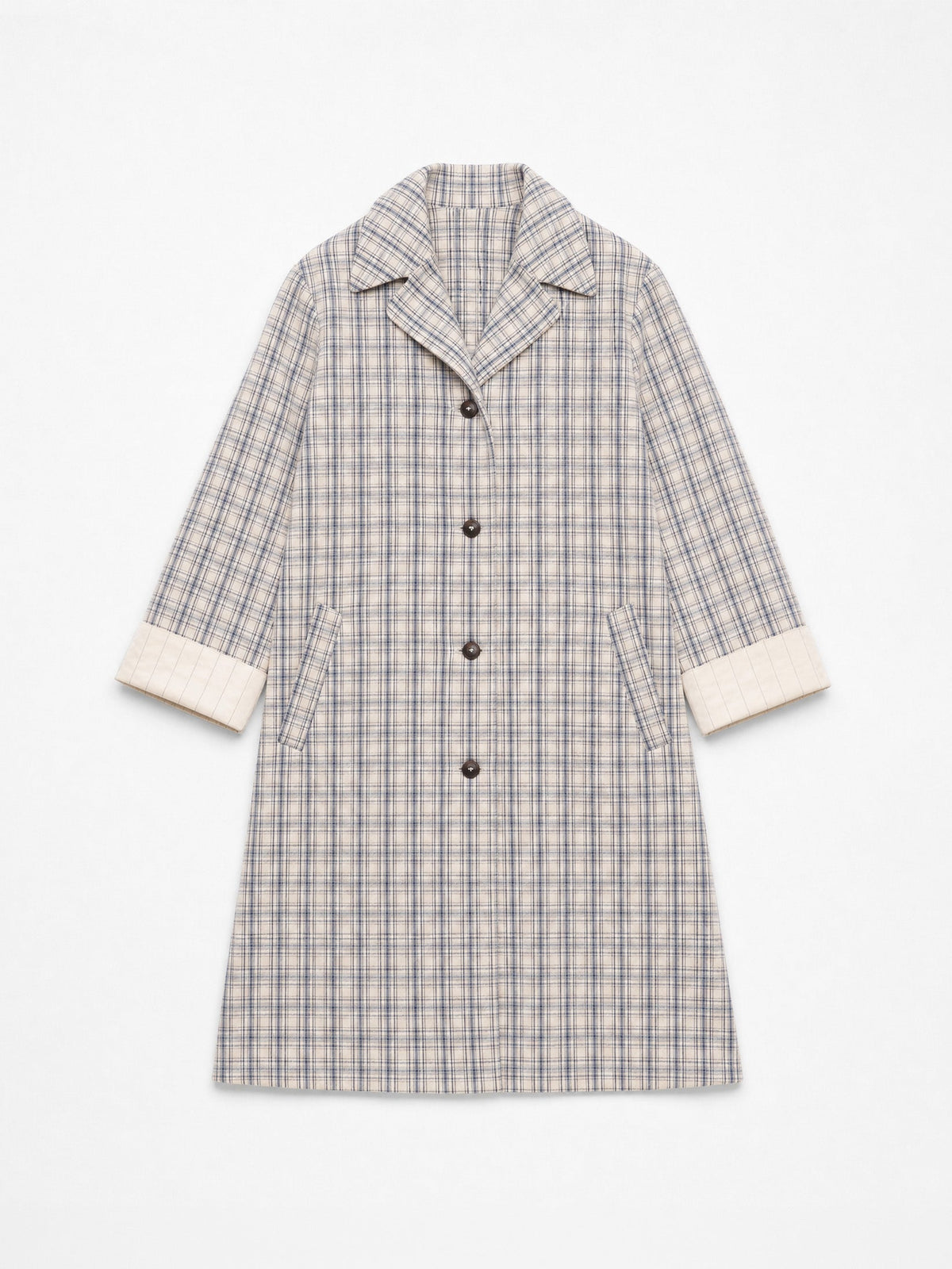 Carmen Says Heather Check Trench Coat