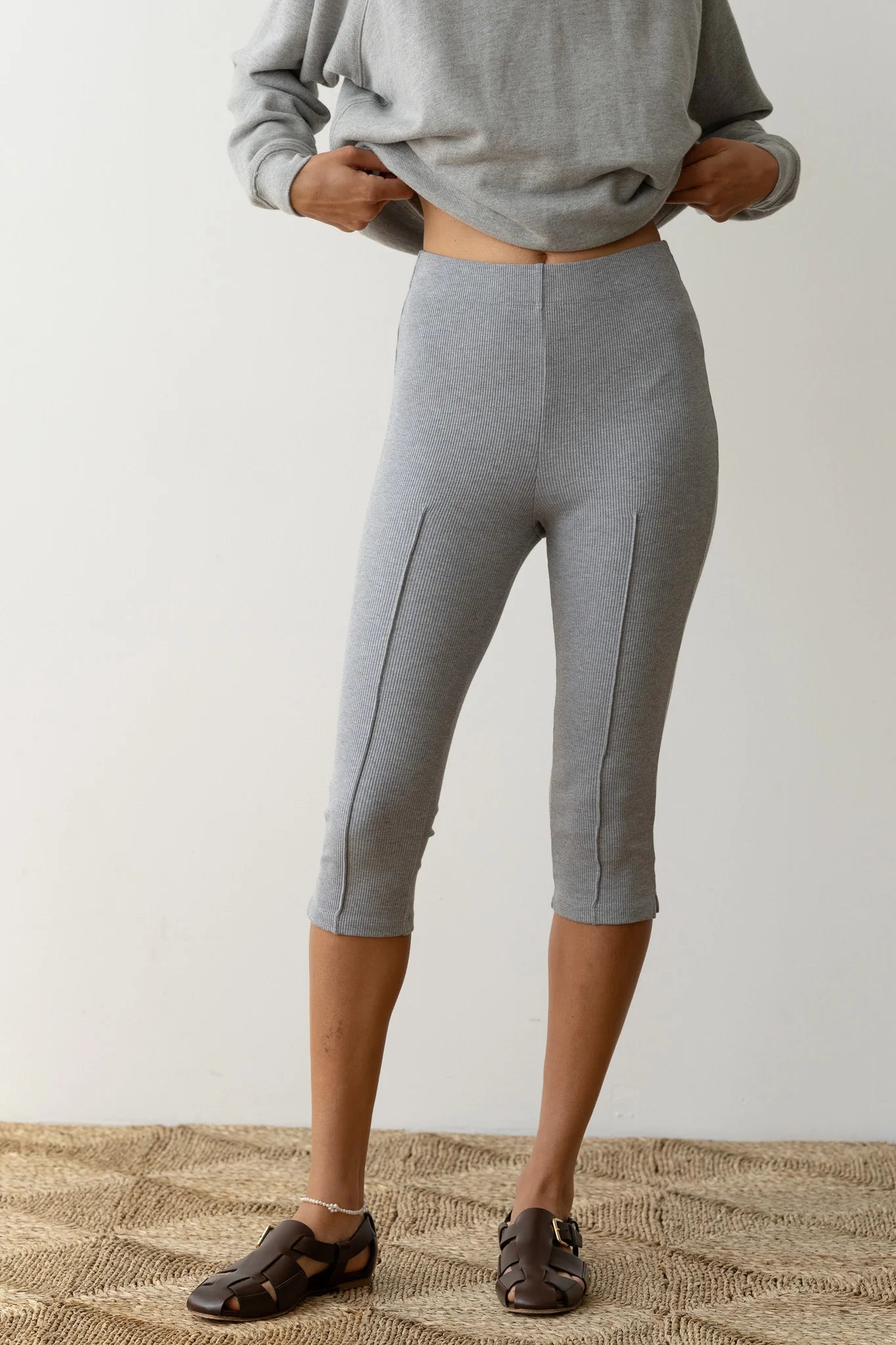 Donni. Rib Pedal Pusher - Heather Grey