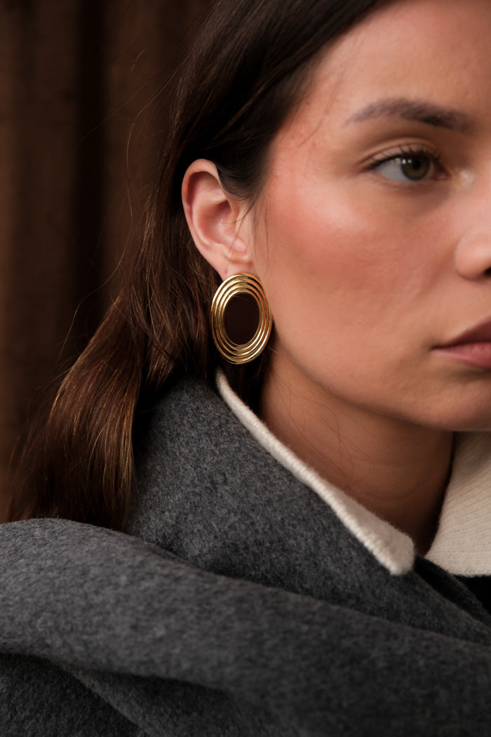 Heaven Mayhem Rowan Earring - Brown/Gold