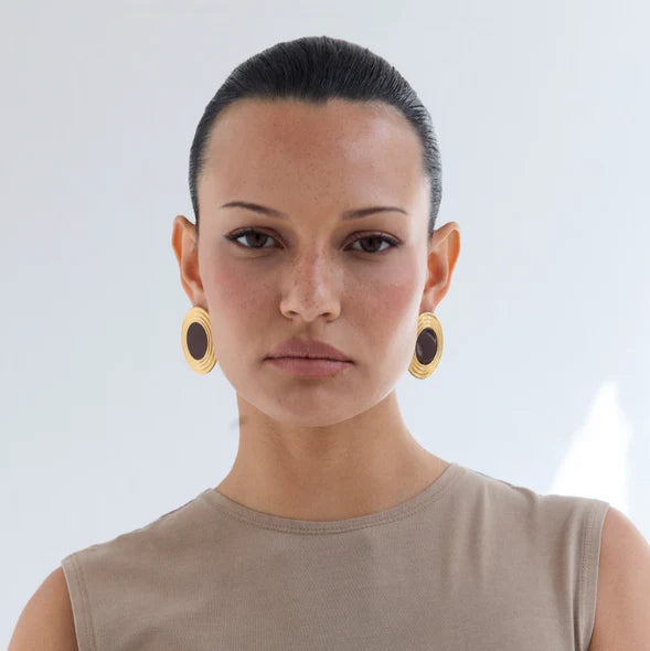 Heaven Mayhem Rowan Earring - Brown/Gold