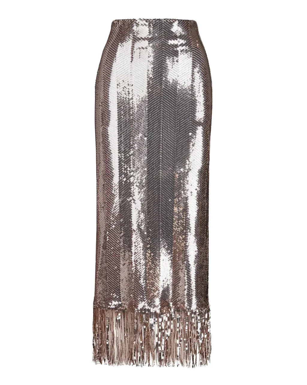 Smythe High Waisted Sequin Skirt - Champagne