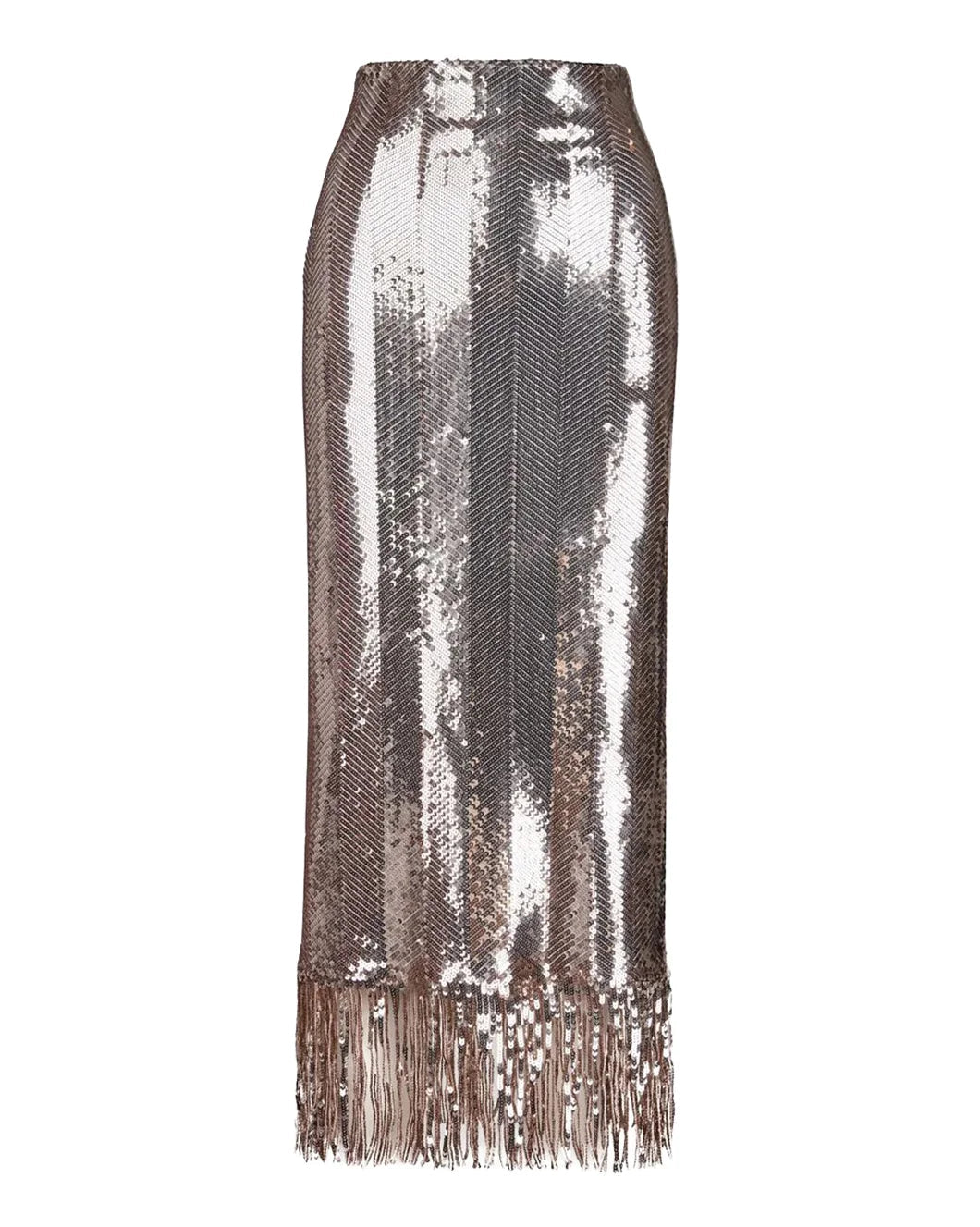 Smythe High Waisted Sequin Skirt - Champagne