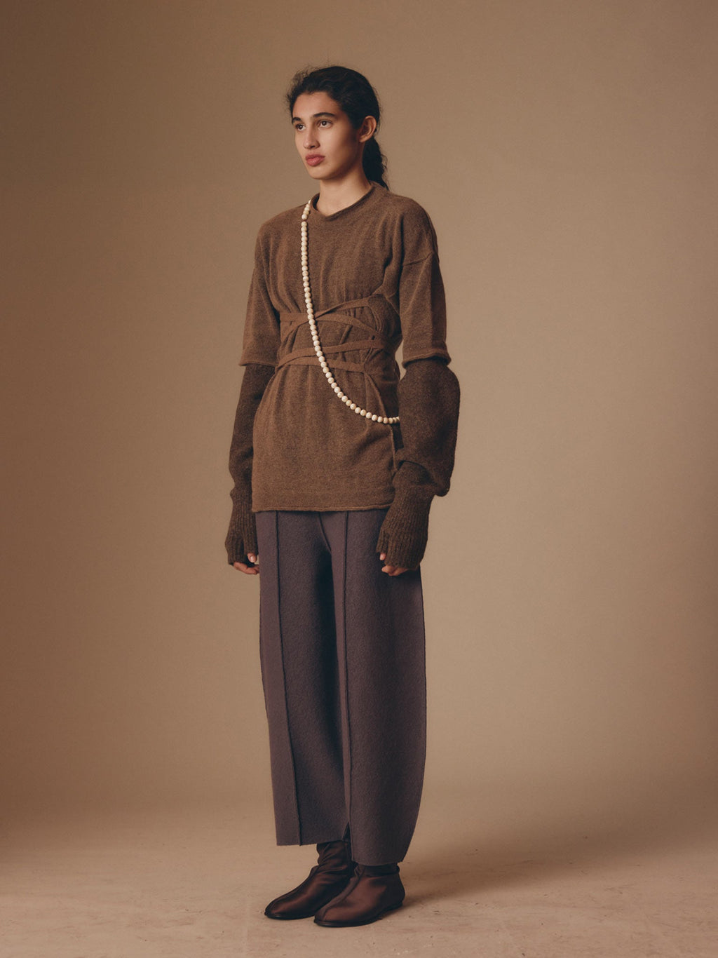 Rus Himo T-Shirt Top - Taupe