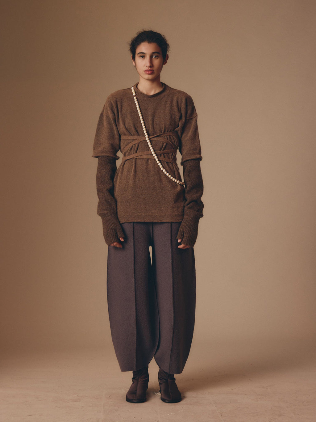 Rus Himo T-Shirt Top - Taupe
