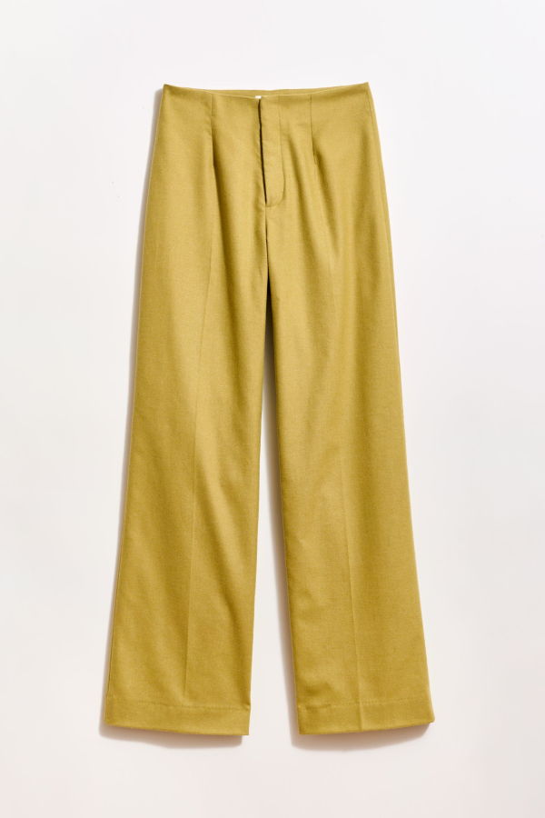 Billy Reid Hollywood Wide Leg Trouser - Chartreuse