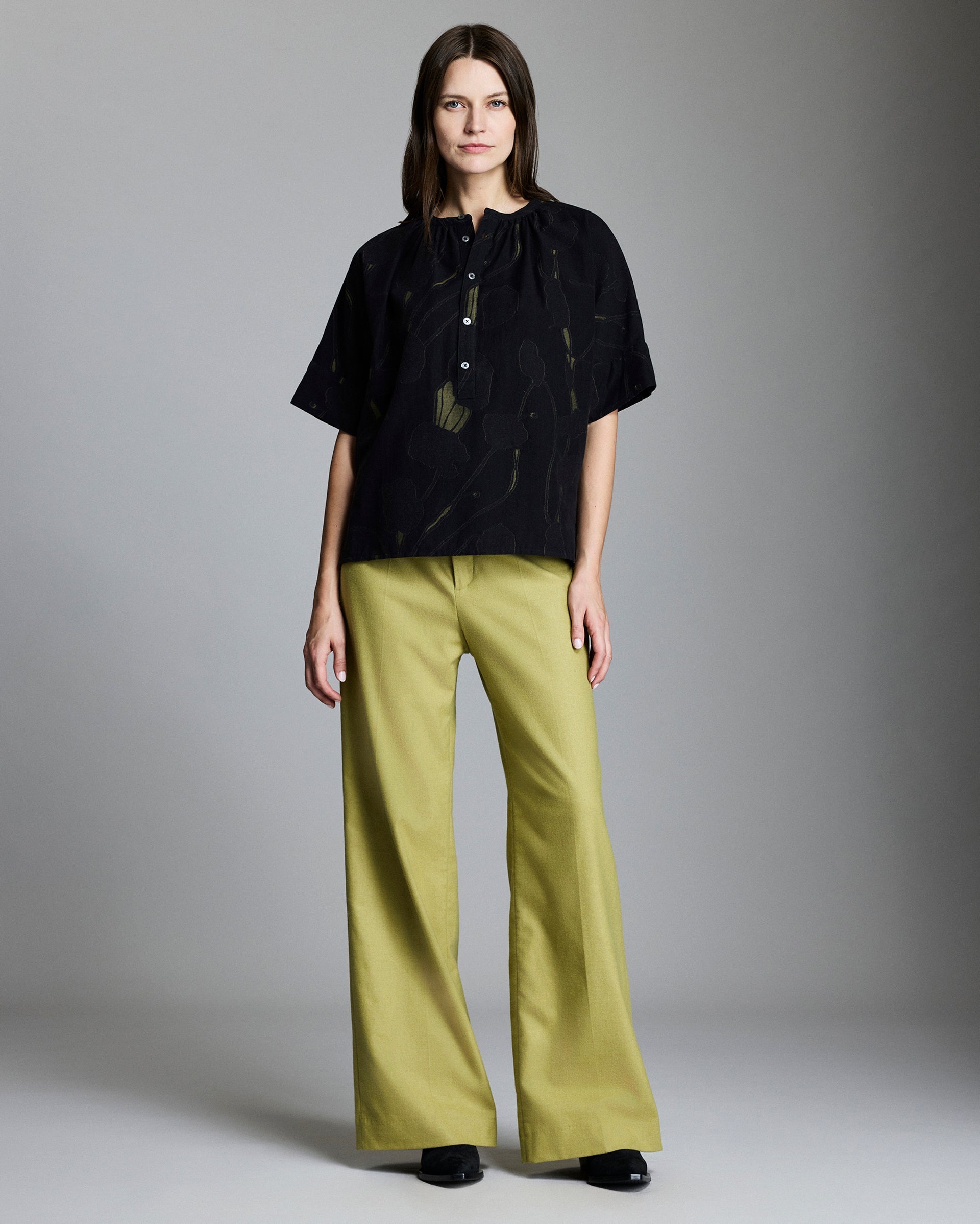 Billy Reid Hollywood Wide Leg Trouser - Chartreuse