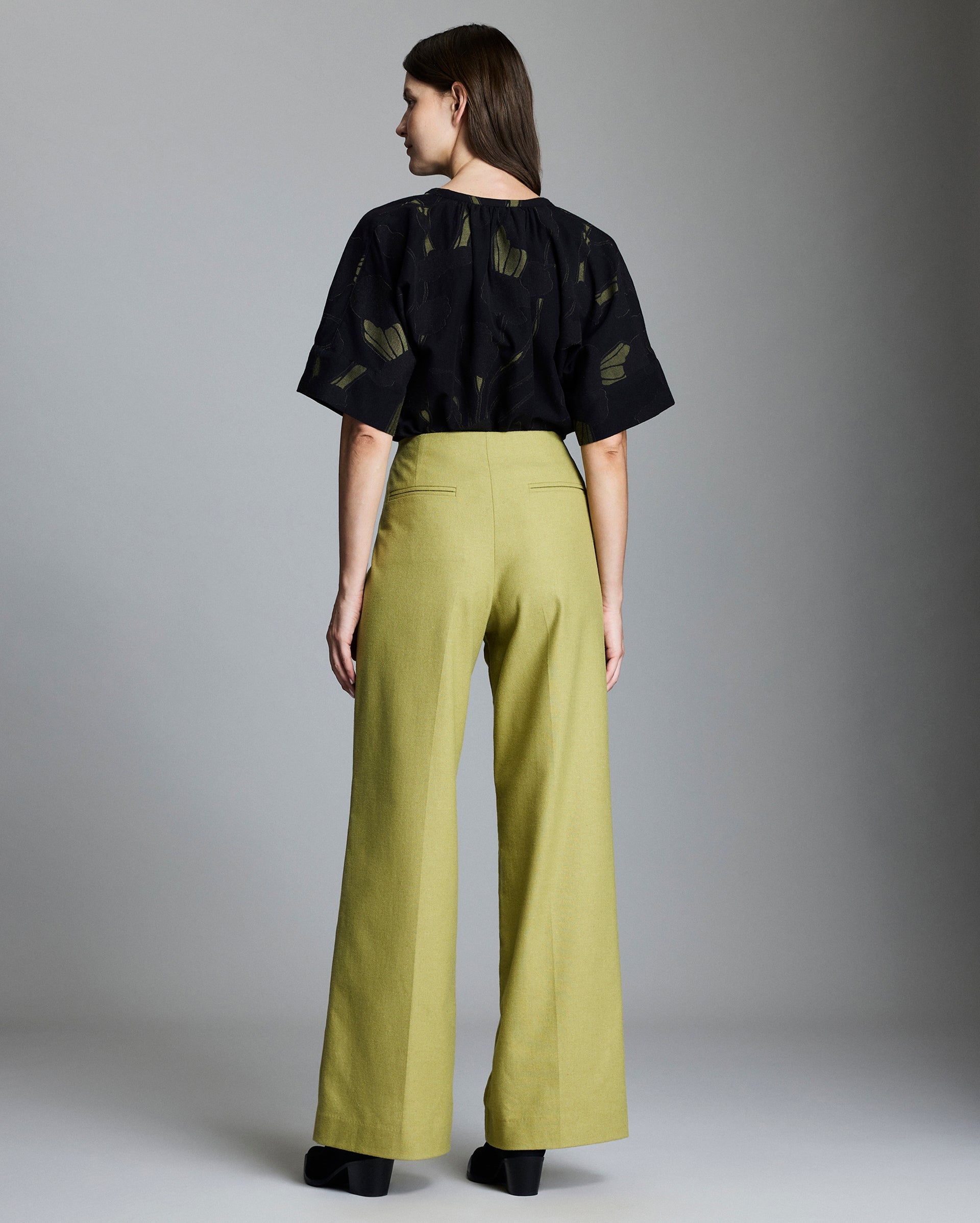 Billy Reid Hollywood Wide Leg Trouser - Chartreuse
