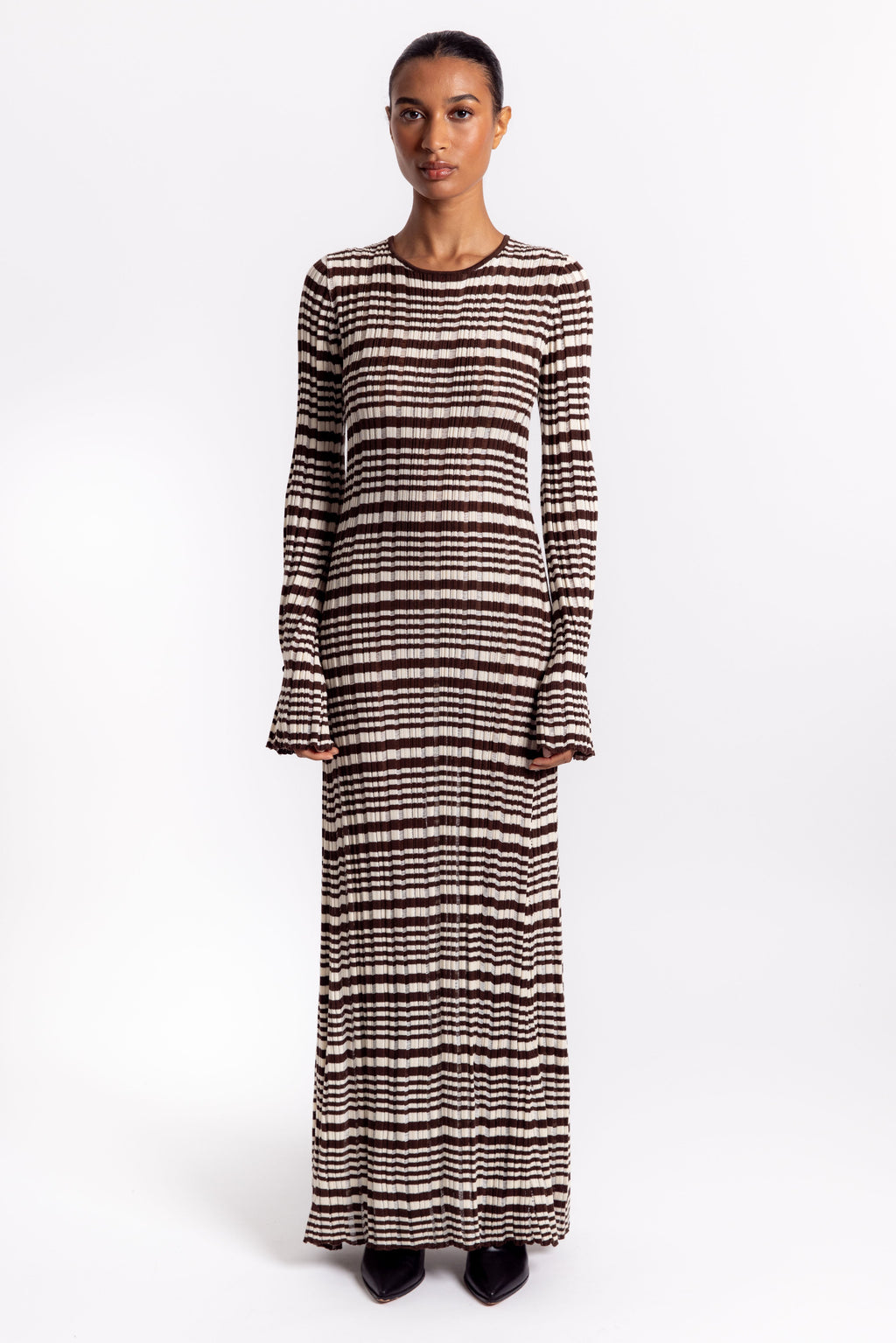 Holzweiler Rib Stripe Dress - Brown Mix