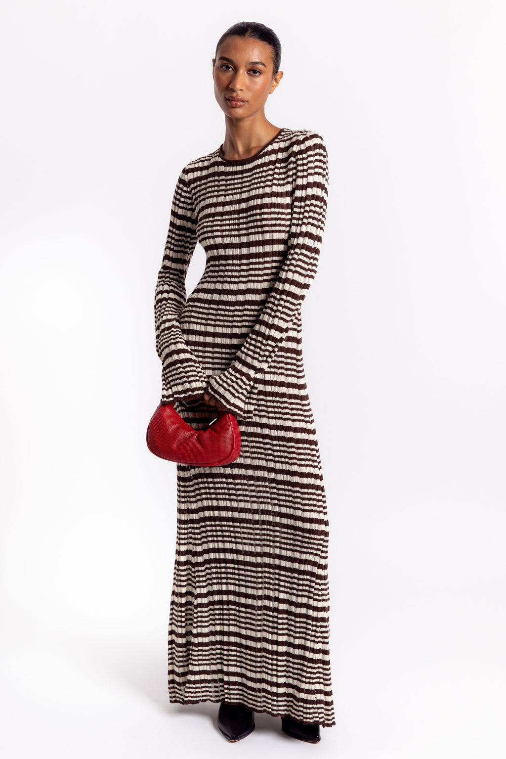 Holzweiler Rib Stripe Dress - Brown Mix