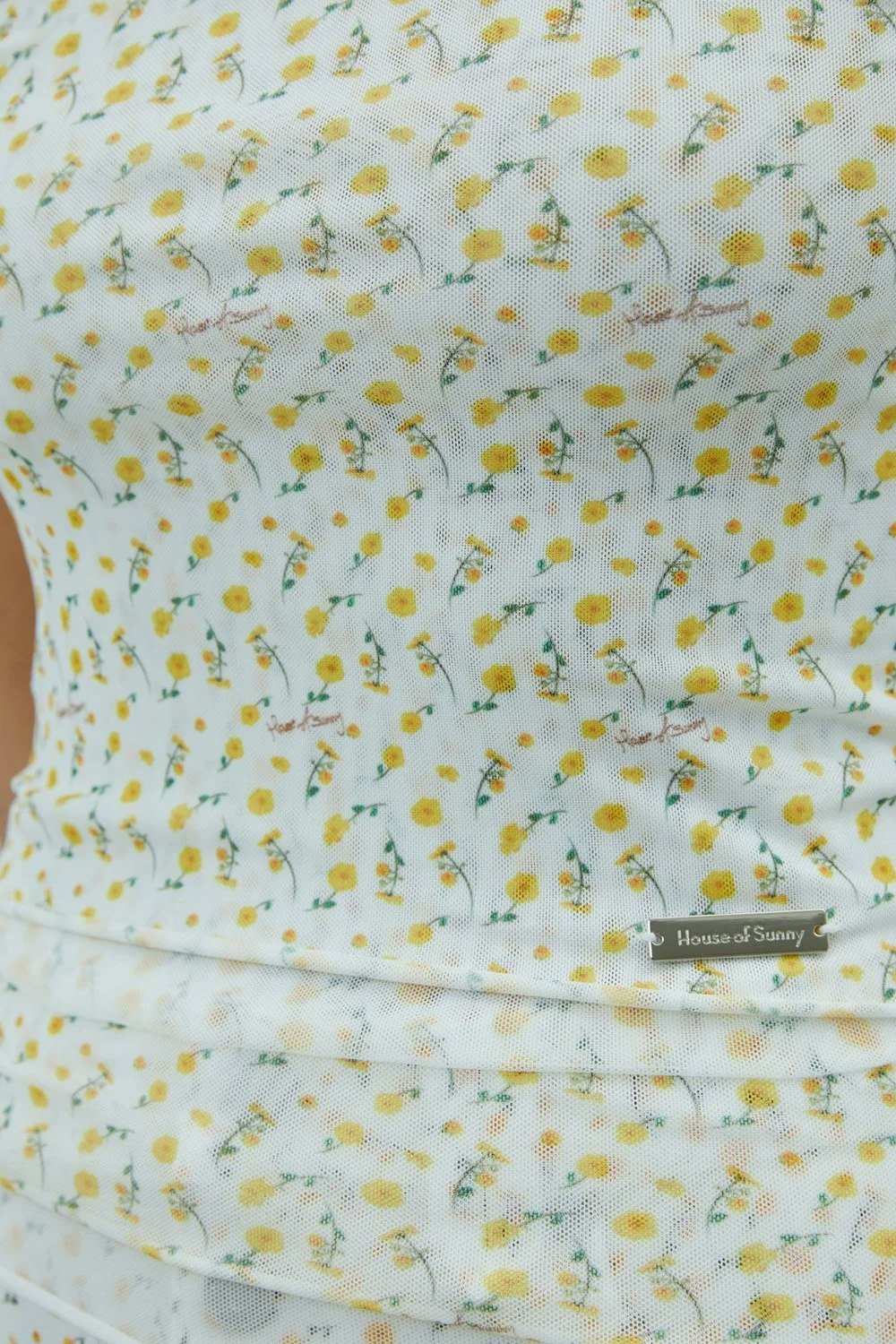 House of Sunny Double Layer Buttercup Mesh Top - Butter