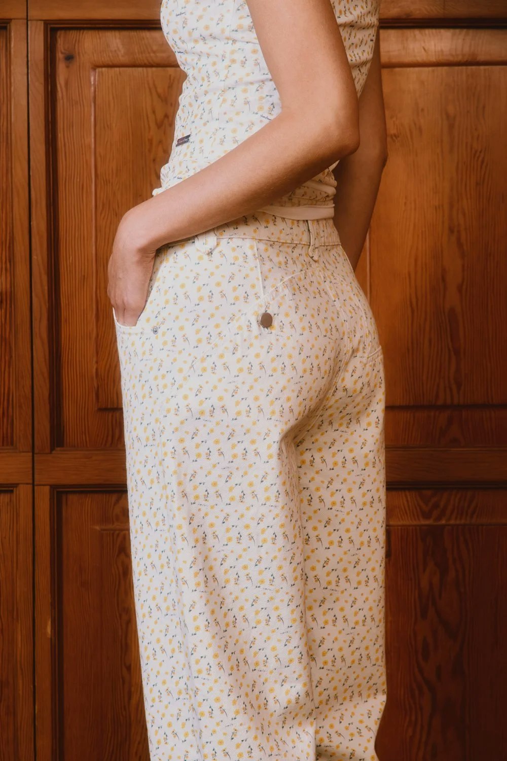 House of Sunny Double Layer Buttercup Mesh Top - Butter