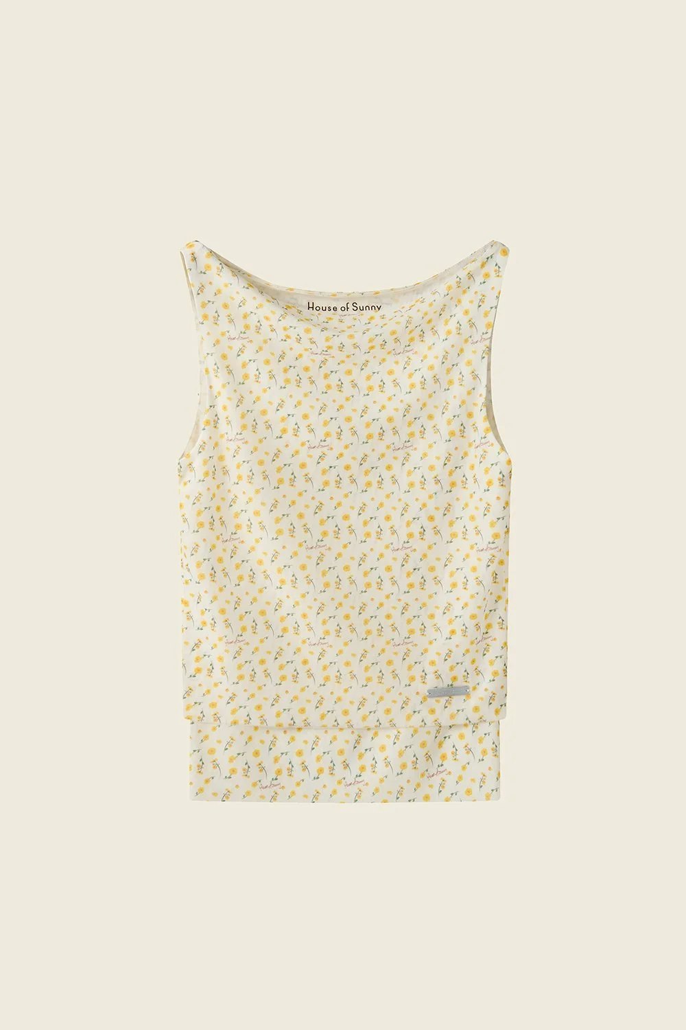 House of Sunny Double Layer Buttercup Mesh Top - Butter