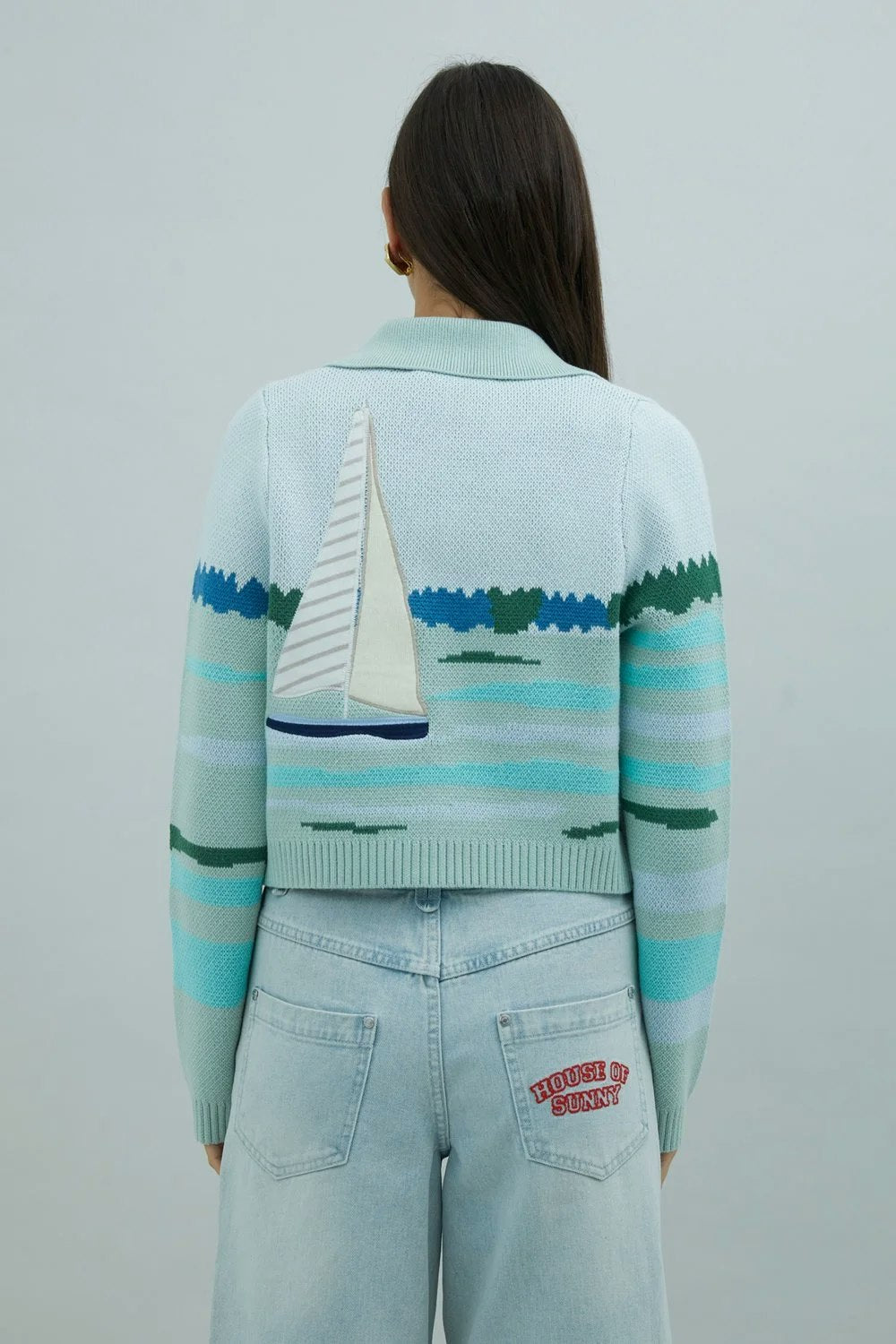 House of Sunny Sail Away Tripper Cardigan - Aqua