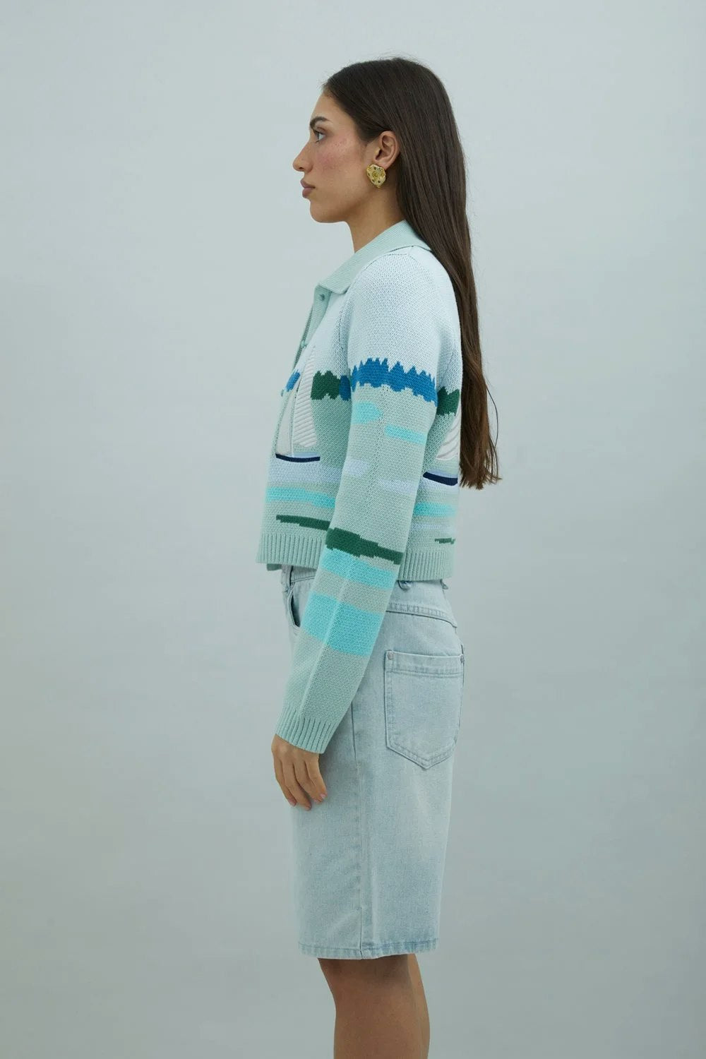 House of Sunny Sail Away Tripper Cardigan - Aqua