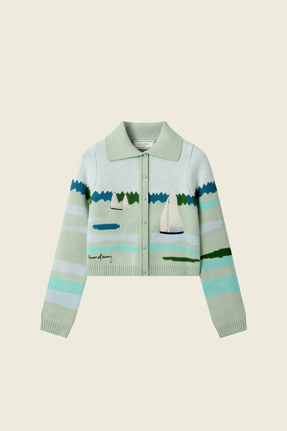 House of Sunny Sail Away Tripper Cardigan - Aqua