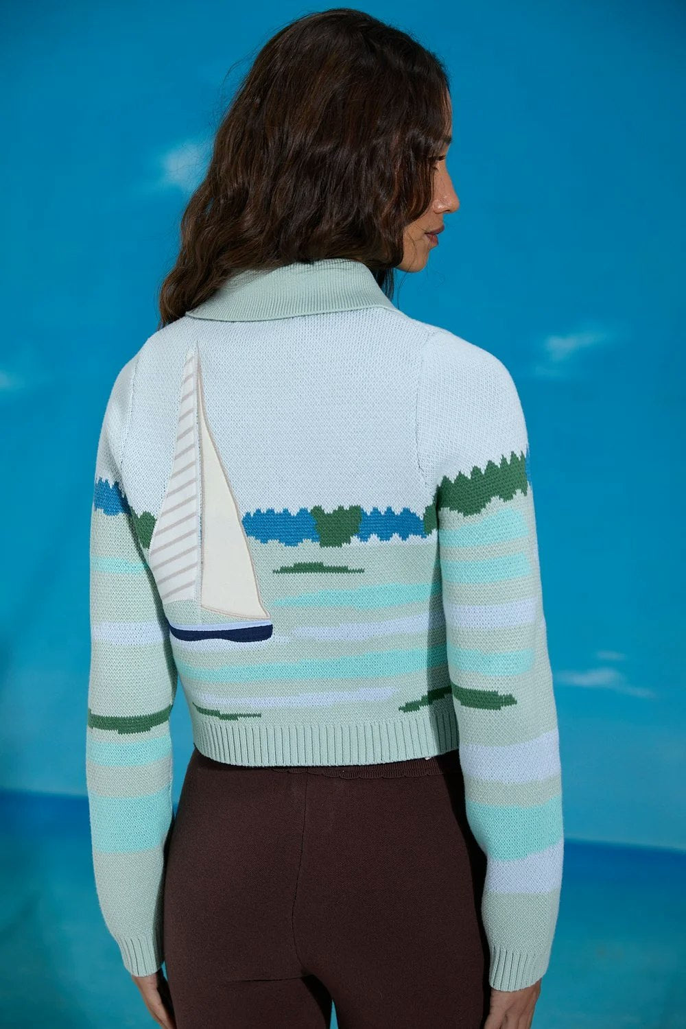 House of Sunny Sail Away Tripper Cardigan - Aqua