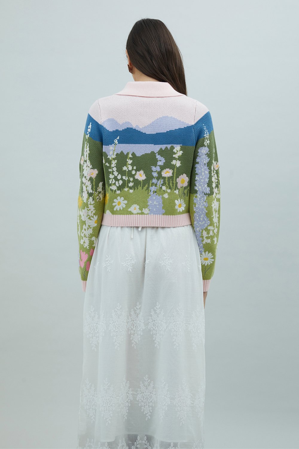 House of Sunny Sunset Blooms Tripper Cardigan - Blush