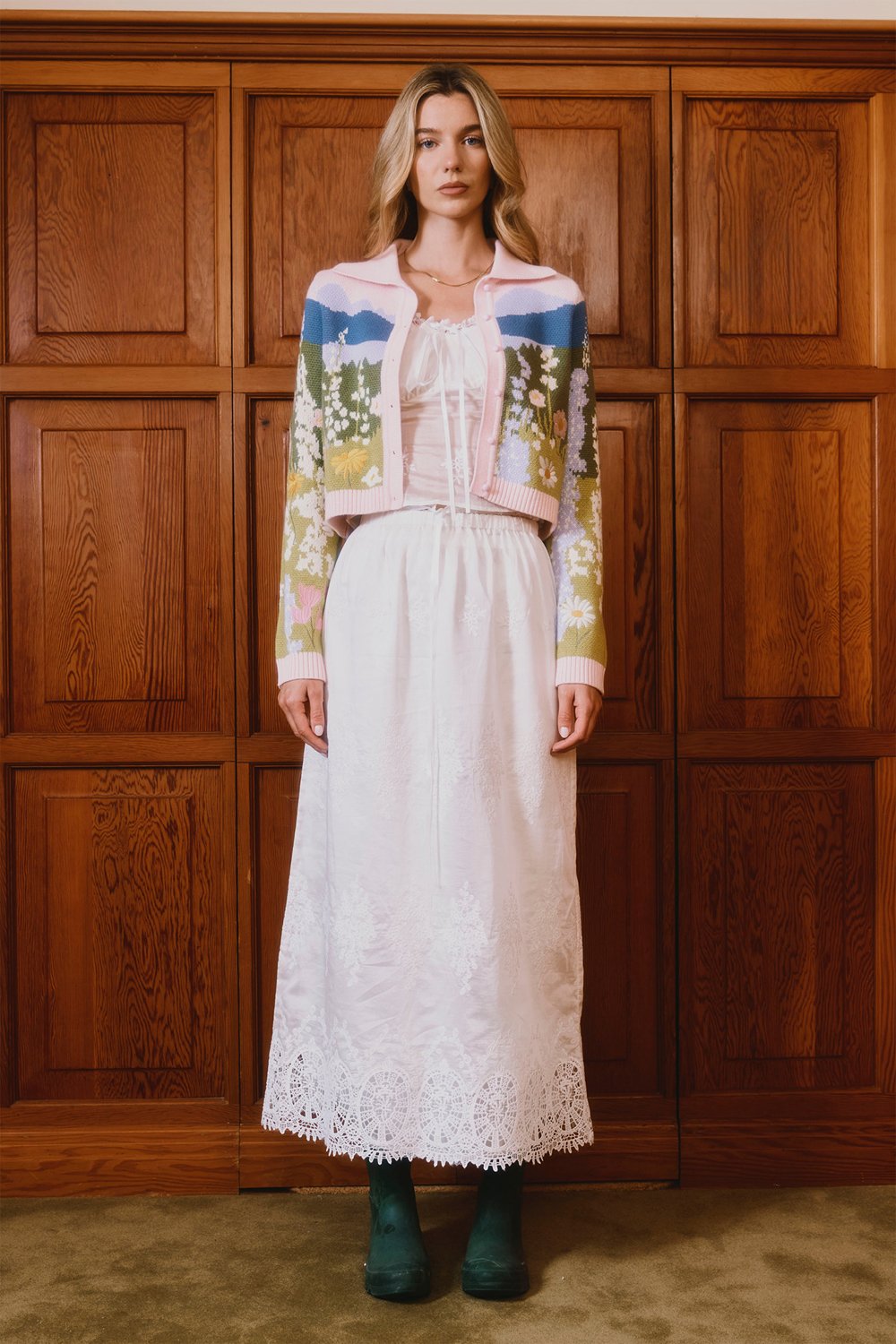 House of Sunny Sunset Blooms Tripper Cardigan - Blush