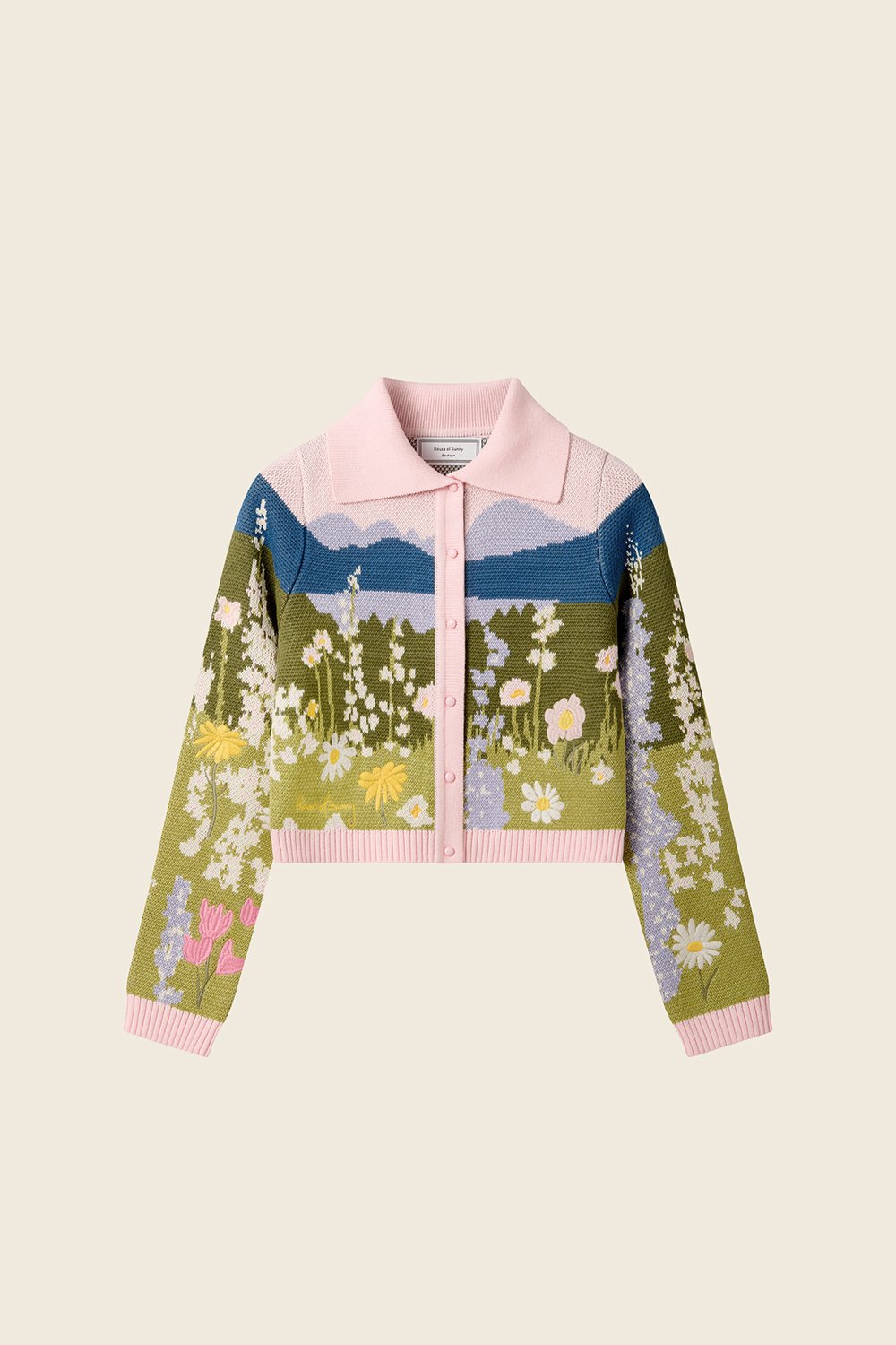 House of Sunny Sunset Blooms Tripper Cardigan - Blush