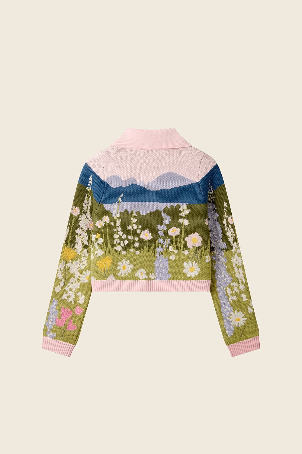 House of Sunny Sunset Blooms Tripper Cardigan - Blush